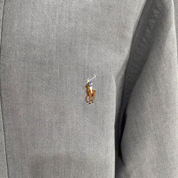 Ralph Lauren Classic Fit Oxford Shirt Gray Long Sleeve Preowned Smart Casual - Picture 8 of 9